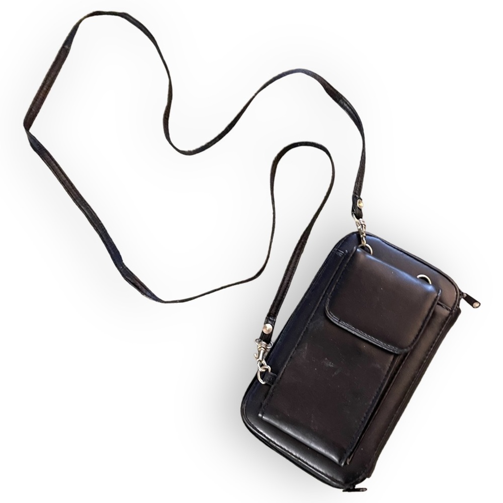 Black mini cross body clutch purse vintage 90s